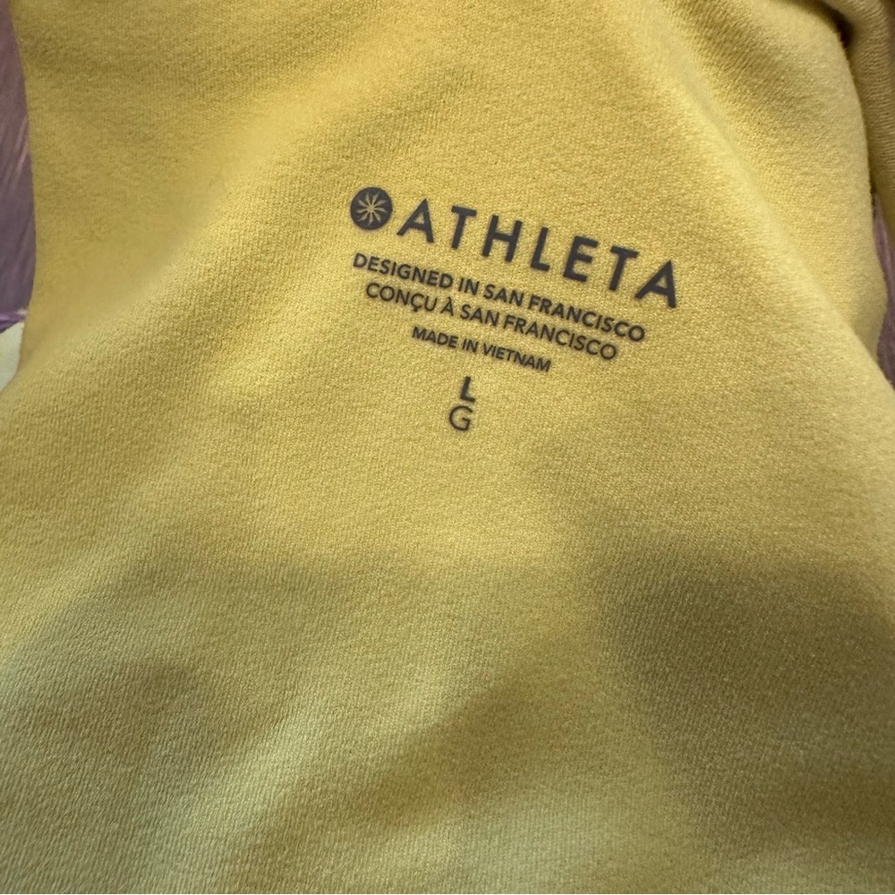 Athleta 🌼 Floral Yellow Crop Tank with Built in Bra - Picture 4 of 4